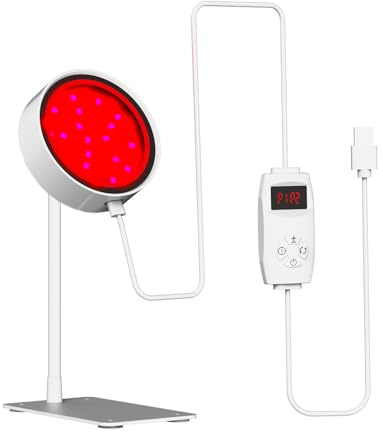 Infrarotlampe Rotlichtlampe Therapie mit Sockel Timer, Schwanenhals Infrarotlichtlampe Infrarotlicht Magnetische Tragbar, 360° Rotlicht lichttherapie für Chronischen Erkältung Schmerzen Muskelermüdung