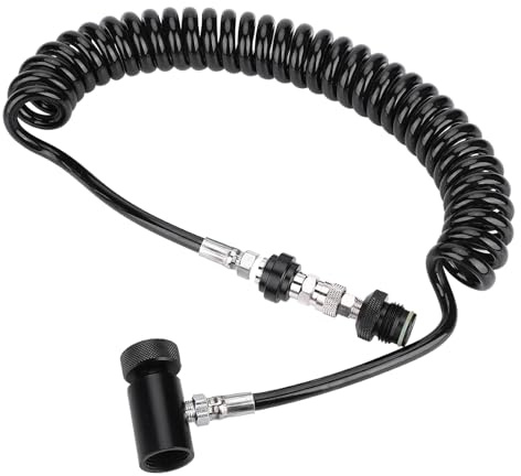 Eacam Bester Paintball-Marker-Fernspulen-Zylinder-Verbindungsventilschlauch, Entwickelt für CO2-Tanks, 3000 Psi und 4500 Psi HPA-Systeme, Spulenschlauch mit Durchfluss für