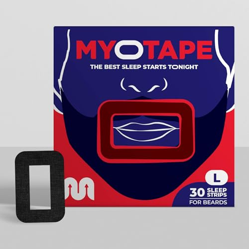 MyoTape - Schlafband für Bärte - 30 Nächte - Schnarchen | reduzieren - Schlaf verbessern - Nasenatmung fördern - Extra stark haftend - Bequem & Sanft