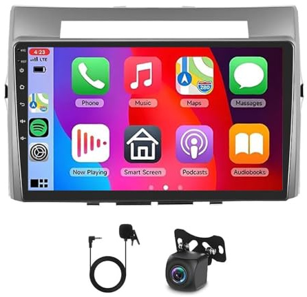 9 Zoll Android 14 Autoradio für Toyota Verso 2003-2009 Head Unit Touchscreen Bildschirm Radio Bluetooth with Carplay Android Auto 2 Din Radio mit Rückfahrkamera Navi GPS WiFi FM/RDS Mirror Link 2+32G
