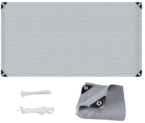 MAODUZI Sonnenschutz Balkon 120x750cm, Balcony Privacy Winddurchlässig Garten Sichtschutz mit Kabelbinder und Seil für Balkongeländer Terasse Gärten - Grau