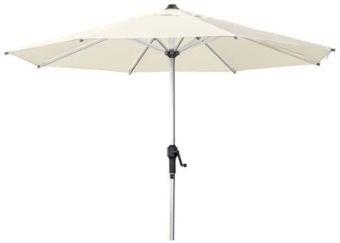 anndora Aluminium Sonnenschirm 250 cm mit Kurbelsystem - runder Sonnenschirm 2,5m Durchmesser für Balkon, Garten Terrasse