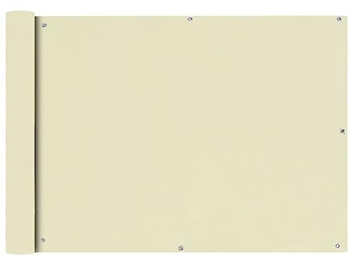 vidaXL Balkon Sichtschutz 75x600cm Creme Balkonverkleidung Balkonbespannung