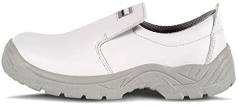 Work Team Zapato de Microfibra sin Cordones, Especial alimentación. Puntera de Acero Anti Impactos. Hombre Blanco 42