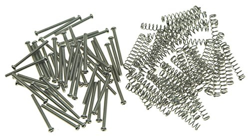 KAISH Lot de 50 vis de hauteur de micro Humbucker à filetage américain avec ressorts pour Gibson/EMG/Seymour Duncan/Dimarzio Nickel