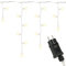 Nipach GmbH 200 LED warm weiß Eisregen Eiszapfen Kette Lichterkette Trafo Timer transparentes Kabel Außen Weihnachtsdeko Partylichter Weihnachtsbeleuchtung