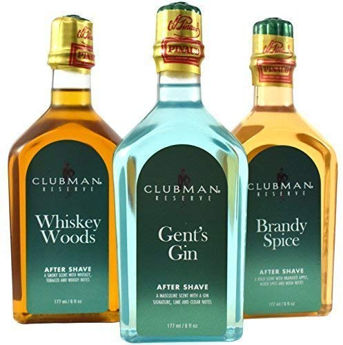 Pinaud Clubman reservieren Trio Aftershave Lotionen inklusive Whiskey Wälder, Herren GIN UND BRANDY Gewürze Duft spritz Flaschen 3 x 177ml