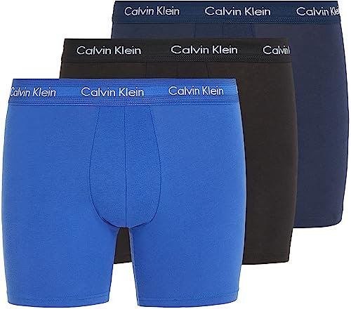 Calvin Klein Men’s 3 Pack Stretch Boxer Briefs, Multicolour (Black/Blueshadow/Cobaltwater Dtm Wb), XL