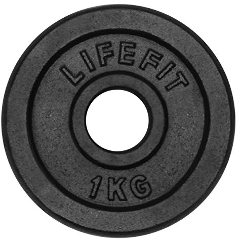 LIFEFIT Hantelscheiben Hantelscheiben, schwarz, 1 kg, F-KOT30-01