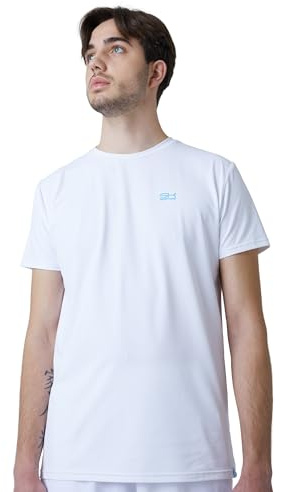 Sportkind Jungen & Herren Tennis, Padel, Running, Fitness Rundhals T-Shirt, atmungsaktiv, UV-Schutz UPF 50+, Kurzarm