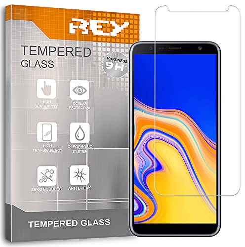 REY Verre Trempé pour Samsung Galaxy J4 Plus 2018 - J6 Plus 2018 - J4 Core, Protecteur d'écran qualité supérieure