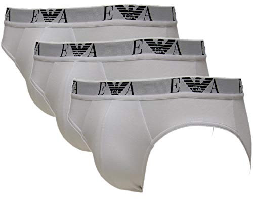 Emporio Armani CC715 Brief Herren Slips 3er Pack S Weiss (16510)