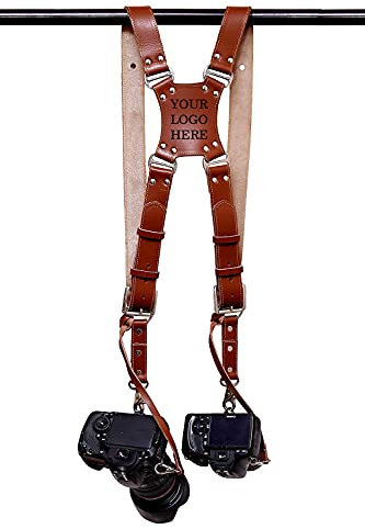 GOLDEN ARROW Le harnais de sangle d'appareil photo en cuir Warrior avec logo personnalisé