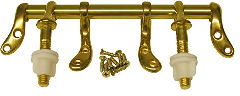 LASCO 14-1053 Toilet Seat Hinge Metal with Bolts and Nuts, Polished Brass, 4 Pack