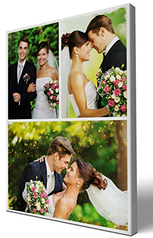 wandmotiv24 Leinwandbild 260 g/m ² - Foto-Collage mit 3 Fotos - Fotogeschenk - Geschenk für Freunde und Familie - Kunstdruck hochformat 60x80cm (BxH) - M0002