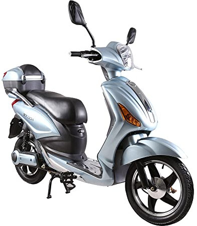 Tecnobike Shop Bici Elettrica a Pedalata Assistita Biciclette Elettroniche Alimentate Z-Tech ZT-09-A 250w 12Ah Batteria al Litio (Azzurro - Silver)