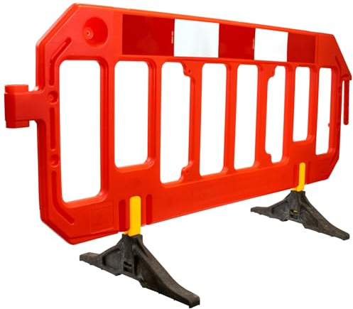10 x Chapter 8 Traffic Management Road Safety Barrier - 2 Meter in Orange - Pedestrian Safety Barrier for Events, Road Works Or Highways. Recycled Materials