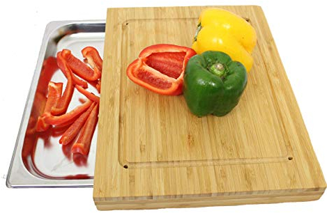 Antik 2000 Planche à découper en bambou de qualité supérieure avec bac de récupération,Largeur : 27.5 cm,Profondeur : 4 cm