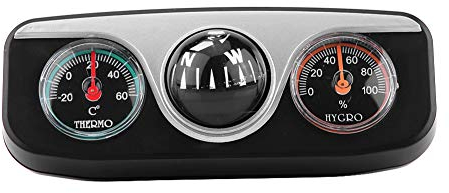 Heaveant Mini Fahrzeug Armaturenbrett Kompass, 3 in 1 Auto LKW Dash Mount Navigationsrichtung Kompass Thermometer Hygrometer