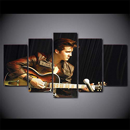 Leinwandbild, 5-teilig, Ölgemälde, HD-Druck, Elvis Presli, Elvis Presley, 5-teilig, modulares Poster, moderne Wohnzimmer-Dekoration, fertig zum Aufhängen