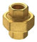 BOCCHETTONE DIRITTO 3 PZ OTTONE SEDE CONICA F.F. 1/2 GIALLO TUBO ACQUA FERRO RACCORDO