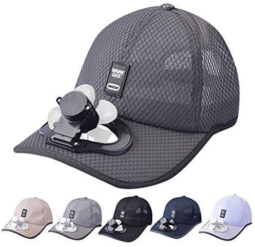 Cocila Casquette Anti-UV Protection Solaire Adulte de Charge USB avec Chapeau de Ventilateur, pour Baseball Trucker pour Homme Unisexe Touristique