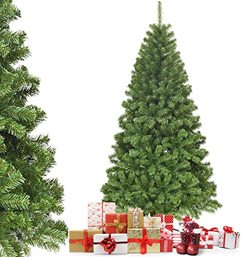 COSTWAY Sapin de Noël Artificiel 180 cm, 928 Branches en PVC, Arbre de Noël Vert, Support Métallique et Pliable, Sapin de Noel pour Maison Bureau Magasin Hôtel