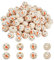 PandaHall 70 Stück Schneemann-Holzperlen, 20mm Gesicht Holzperlen, Natürliche Holzperlen, Weihnachtsperlen Rustikale Bauernhausperlen Für Makramee-Girlande, Thanksgiving, Weihnachtsbaum