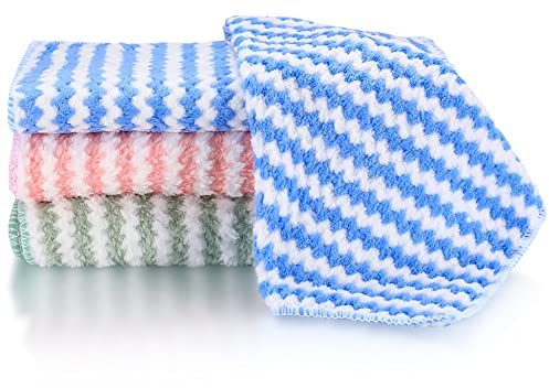 12 Pièces Chiffons de Nettoyage en Microfibre, Lingettes de Nettoyage Réutilisables, Microfibre Chiffons Torchons de Nettoyage Poussiere Serviettes pour Cuisine Voiture Verre Vitre Maison
