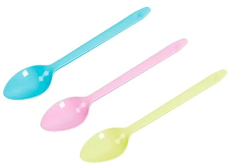 Virsus 1 Kg di Cucchiai Granita Colorati, lunghezza 14 cm, Biodegradabile e compostabile, cucchiai bio per dessert, dolci, yogurt, pappe, gelateria, colori misti Giallo, Lilla e Celeste