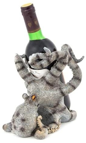 Octopus Weinflaschenhalter Figur Tischplatte Bar Theke Dekorative Skulptur Einzelne Weinflaschenhalter (Schwarz Streifen)