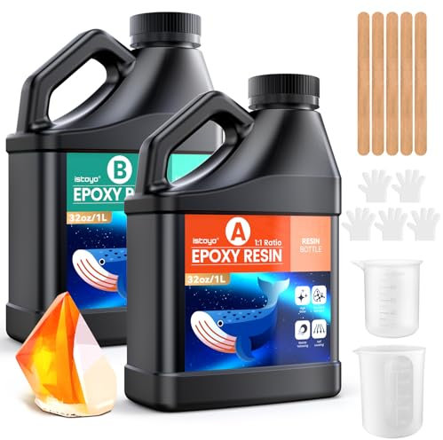 ISTOYO 3.8kg Epoxidharz, Harz Kit, Kristallklar Keine Blasen Harz liefert für Schmuck DIY Kunsthandwerk, Kunst Gießharz, Gussbeschichtung Holz, Fluss Tischplatten, Harzformen