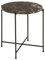 AC Design Furniture Agnar Runder Beistelltisch mit Poliertem Echtem Türkischem Marmor in Braun und Schwarzem Metallsockel, Ø: 42 x H: 45 cm, Kleiner Lampentisch mit Echtem Marmor, Brauner Akzenttisch