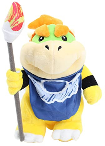 Laruokivi Anime Junior Bowser Jr Plüschtier mit Maske Waffe Koopaling Koopa Gefüllte Weiche Puppe 9''