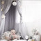Surwin Betthimmel Madchen Jungen Babybett Doppelbett, Prinzessin Moskitonetz Baldachin Kinderzimmer Einzelbett Himmel Schlafzimmer Dekoration Spielzelte Kinder Geschenk, Ohne Bohren (Grau)