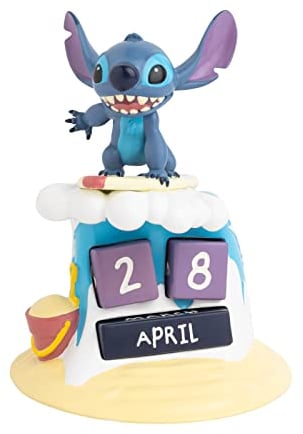 Grupo Erik Ewiger Kalender Disney Stitch Figur Sufer - 3D Kalender Tischkalender zum Aufstellen - Dauerkalender Lilo und Stitch Offizielles Lizenzendprodukt Büro Deko