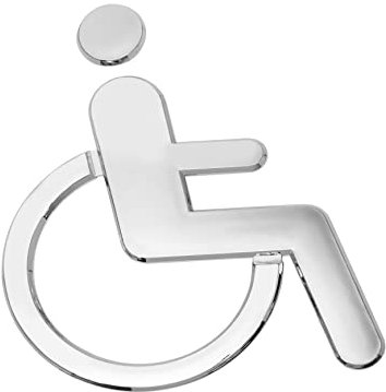 Mobestech Disabled Sign Toilet Restroom Door Sign Wheelchair Symbol Sign Disabled Washroom Signage Accessible Sign Sticker Wheelchair Accessible Symbol Abs Set Simple Men and Women