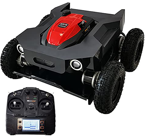 Rasaerba robotizzato a Quattro Ruote motrici Ibrido Elettrico a Olio, Rasaerba a Controllo remoto Larghezza di Taglio 52 cm, Giardino agricolo bonifica Macchina per Il Taglio de