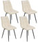 Juskys Esszimmerstühle Blanca 4er Set - Samt Stühle gepolstert - Stuhl für Esszimmer, Küche & Wohnzimmer - modern, belastbar bis 120 kg Beige