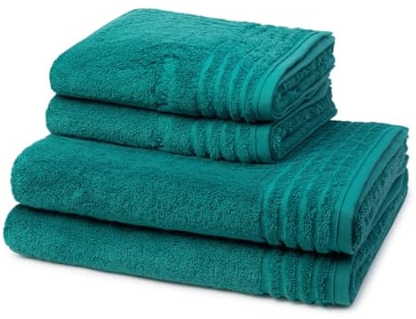 Vossen - Vienna Style Supersoft - 2 X Handtuch 2 X Duschtuch - Im Set - Baumwolle - extrem flauschig (4er Set Lagoon)