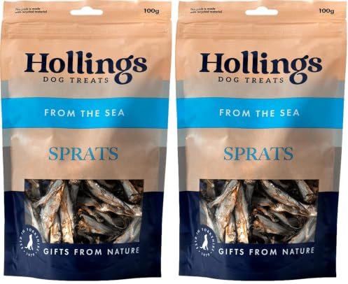 Hollings Sprats for Dogs, Fish, 100g, Pack of 2