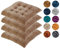 Hixingo 4er Set Stuhlkissen, Sitzkissen Stuhl Dunkelgrün, Stuhlkissen 40x40 Kristall-Samt Sitzkissen Bank Sitzunterlage Innen, Sitzauflagen Chair Cushion für Terrassen (40cm,Kamel)