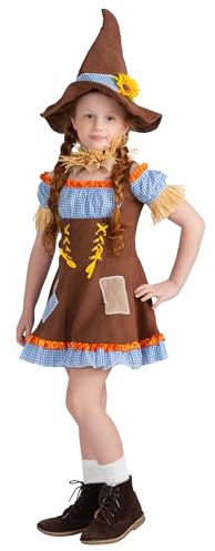 Dress Up America Costume D'épouvantail Pour Enfants - Robe D'épouvantail Citrouille Pour Filles