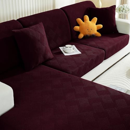 Ystyle Sofa Sitzkissenbezug Stretch, Sofa Sitzbezug, Elastischer Kissenbezüge, Sofa Sitzkissen Sofa Überzug Couch Überzug Schonbezug Sofabezug Sofaschoner (Rot, Großer 1 Sitzer)