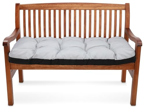 Amazinggirl Bankauflage Outdoor Sitzkissen 120x40 cm für Gartenbank Hollywoodschaukel & Sitzbank - Sitzpolster Bank Polster für Gartenmöbel Sitzauflage Bankkissen Indoor Outdoor Hellgrau