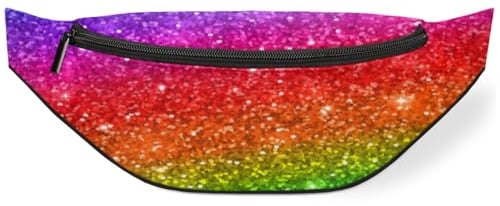 Hüfttasche mit Regenbogen-Muster, Bauchtasche, Bauchtasche für Herren, Damen, Kinder, Mädchen, Jungen, Astraction Regenbogen-Gürteltasche, Sport, Wandern, Laufen, Geldbörse, Gürteltasche, farbe, M,