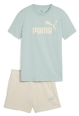 PUMA Mädchen ESS No.1 Logo Tee and Shorts Set G Gestrickte Anzüge, Modern Mint, 164