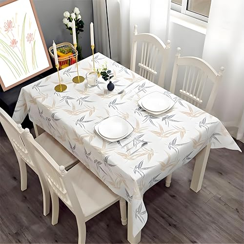 yayafunfun Plastic Tablecloth 137 * 180cm Waterproof MapleLeaf Table Cloth Wipeable Rectangular, Summer Cover Wipe Clean Oil Cloth Outdoor Indoor Tablecloth for Party, Picnic