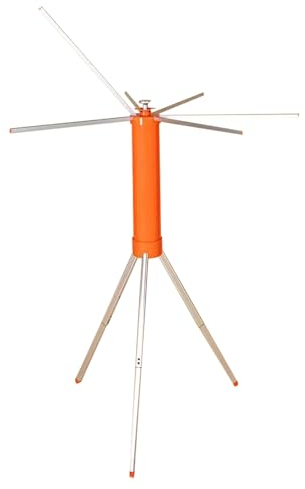HIARAN Faltbarer Wäscheständer mit Stativ und 16 ausziehbaren Trockenstangen, platzsparender Oktopus-Wäscheständer für Zuhause (Orange L112*B112*H121CM) Lucky Star