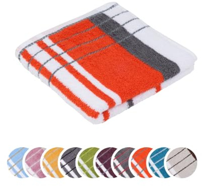 liebling Handtuch, 100% Baumwolle, Serie Potsdam, 50 x 100 cm, 60 Grad waschbar, trocknergeeignet, Farbe: orange & anthrazit